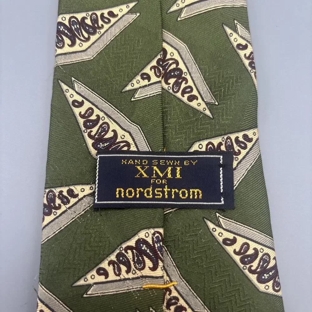 XMI For Nordstrom Men's 100% Silk Tie ~ Geometric ~ Hand Sewn in USA!